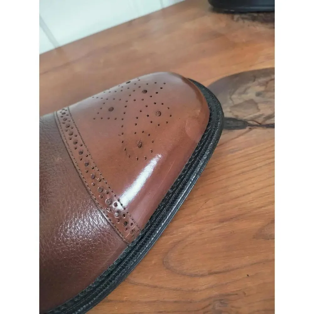 Giorgio Brutini Men’s Brown Leather Cap Toe‎ Derby Shoes  Made in Brazil Sz 12